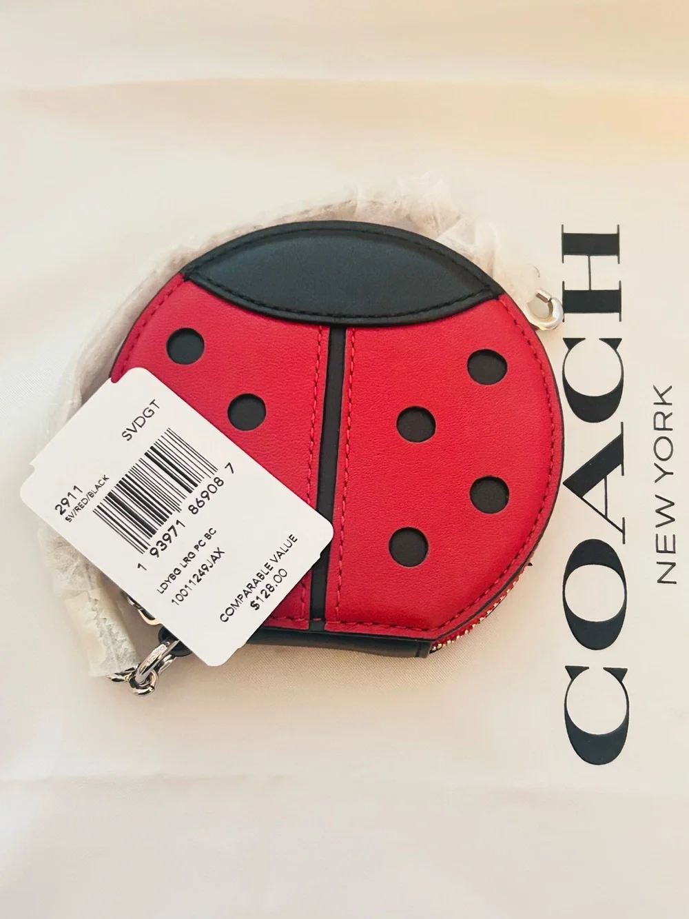 RARE COACH Ladybug Wallet/ Change Wallet/ Keychain/ Bag Charm